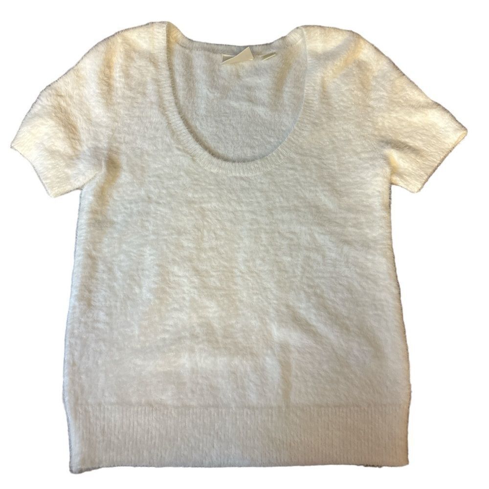 Women's Anthropologie‎ Maeve White Soft Deep V-Neck Sweater Size Medium